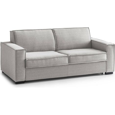 Dmora - Schlafsofa Daabi, Großes 2-Sitzer-Sofa, 100% Made in Italy, Wohnzimmersofa mit drehbarer Öffnung, aus gepolstertem Stoff, mit schmalen Armlehnen, Cm 180x95h90, Grau