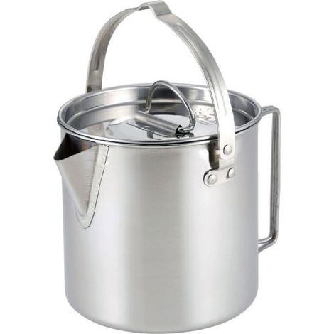 Caffettiera a pressa francese ultraleggera e portatile in acciaio inossidabile, ideale per campeggio, con coperchio e manico pieghevole. (1/4)