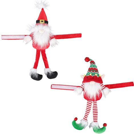 Lot de 2 Pinces à Rideaux de Noël, Style Long Chapeau, Clip Créatif Bonhomme Neige et Elfe, Décoration Festive pour Volets (1/3)