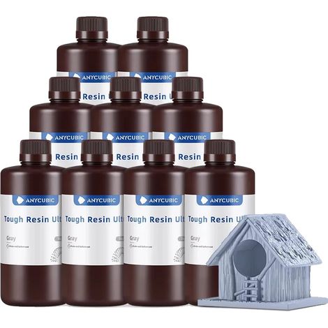 Resina per stampa 3D, resistenza eccezionale, alta precisione, 10 kg, colore grigio. (1/2)