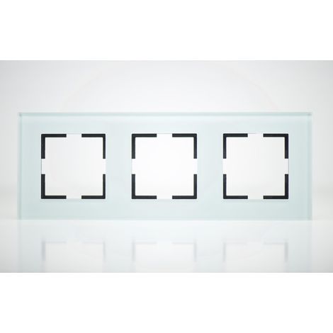 Plaque de finition verre vert 3 postes 84x230x10mm (1/2)