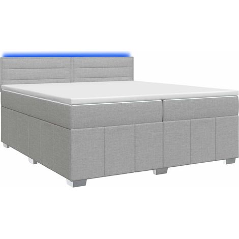 Maison Exclusive - Letto box spring con materasso Grigio Chiaro 200 x 200 cm (1/5)