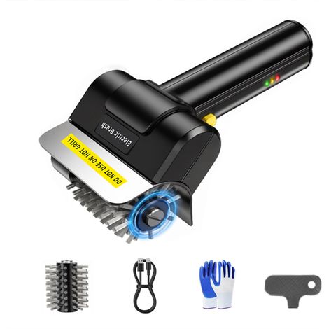 Brosse électrique sans fil pour barbecue, brosse de nettoyage puissante à poils en acier inoxydable pour grillades en extérieur-AquaForge