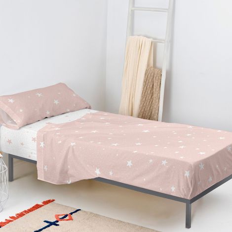 Little star Juego de sábanas 2 piezas 180x270 cm (Cama 105) Rosa (1/5)