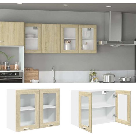Hängeglasschrank Lyon Sonoma-Eiche 80x31x60 cm Holzwerkstoff