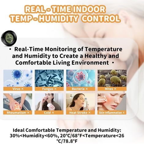 Set di 3 igrometri digitali per interni, termometri ambientali, monitor di temperatura e umidità ad alta precisione, sensore di temperatura per patio/giardino/casa/cantina (1/4)