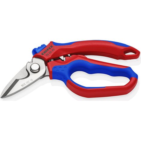 KNIPEX 95 05 20 SB Angled Electricians' Shears with multi-component grips, glass fibre reinforced plastic mirror polished 160 mm