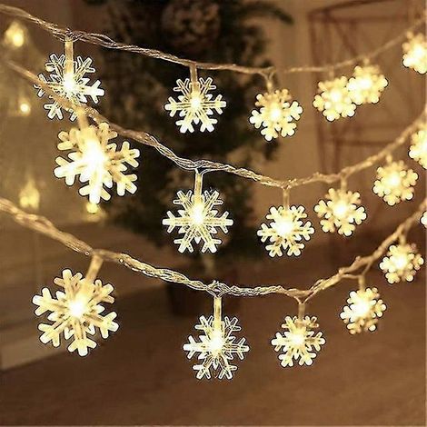 Guirlande lumineuse LED flocons de neige pour sapin de Noël, décoration de Noël 2023 pour la maison, décoration lumineuse pour sapin de Noël et Nouvel An 2024 (1/5)