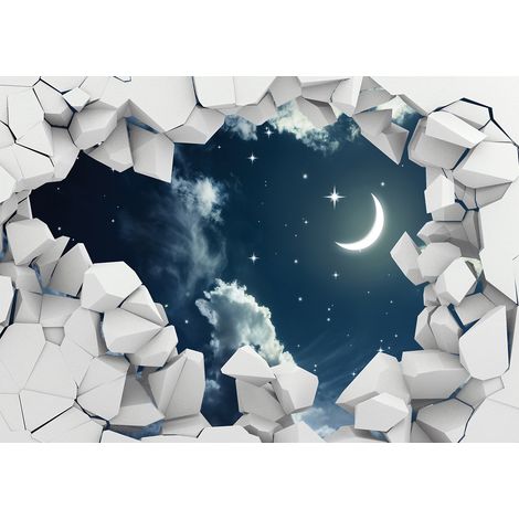 Papier peint panoramique Enfants - Ciel Lune - 130 cm x 92 cm (1/2)