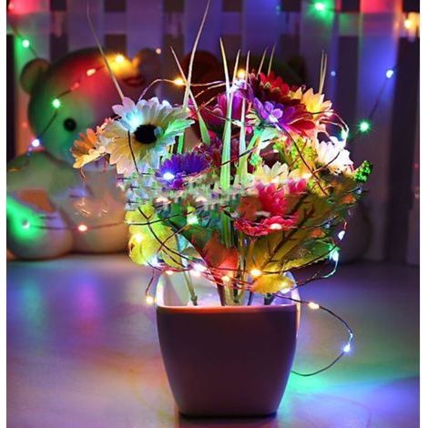 x 10 m LED-Lichterkette mit Batterietimerfunktion, 100 LEDs, mit Fernbedienung, IP65 wasserdicht, geeignet für die Innen- und Außendekoration, verwendet für Weihnachten, Hochzeiten und Hauspartys. (1/3)