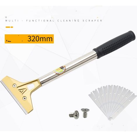 Grattoir Vitre avec 10 Lames, Grattoir Peinture avec 13inch Long Manche (1/4)