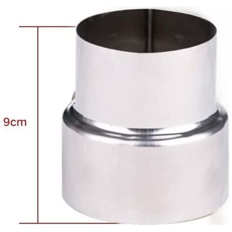 Réducteur de tuyau de fumée en acier inoxydable, adaptateur de cheminée, tuyau de poêle, réduction en acier inoxydable, tuyau de fumée, tuyau de poêle (90-80mm)