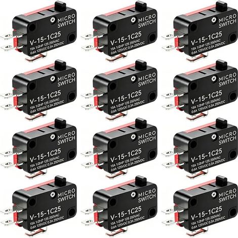 V-15-1C25 Micro Switch 1NO 1NC, 3Pin SPDT Limit Switch, Momentary Actuator Push Button (1/3)