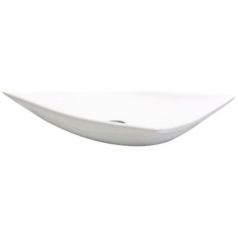 [JAMAIS UTILISE] ONDEE ZEN - Vasque rectangle à poser TARA - Blanc - 56,5x38cm - Céramique - Sans trop plein (1/5)
