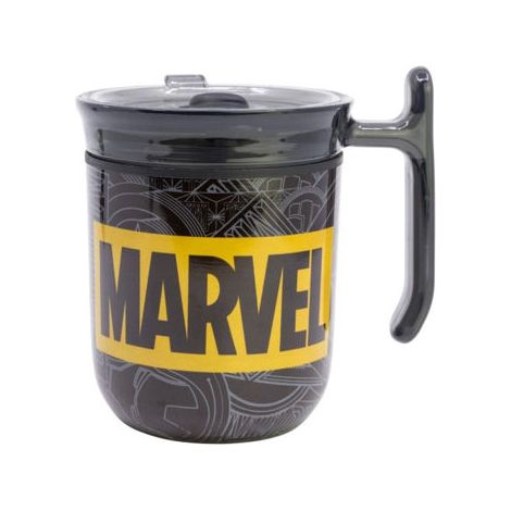 TAZA HARMONY DOBLE PARED C/ TAPA 470ML MARVEL