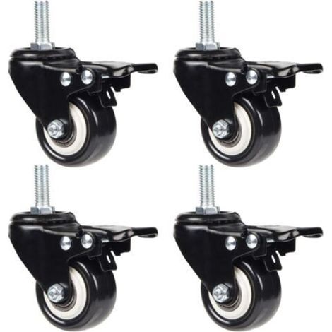 4 Roulettes Pivotantes Roulettes de 50 mm pour le Transport de Meubles, Capacité de charge de 40 kg Chacune, vis M10