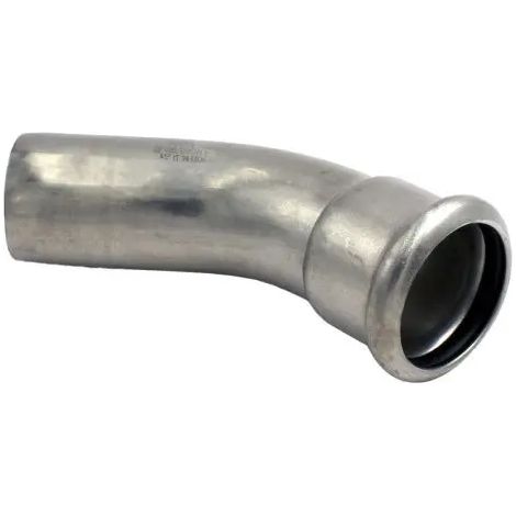 Raccordo curvo 45° a pressare in acciaio inox maschio femmina serie inoxpres uniko ø35 FRABO