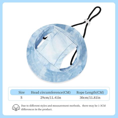 1 casquette de soleil, coton, ajustable, protection uv, chien, chat, petit animal, bleu