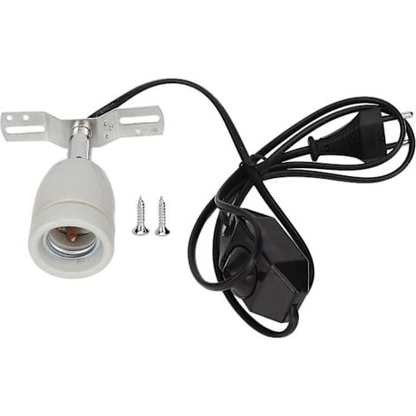 Support de lampe chauffante en céramique pour reptiles E27 400 W, base rotative avec interrupteur - dwdz (1/5)