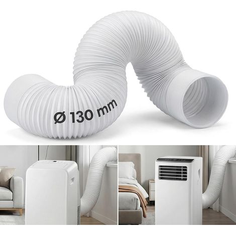 Tuyau Climatiseur Mobile, Diamètre 130mm Longueur 2M, Filetage à Gauche/Anti-Horaire, Tuyau Rallonge Souple en PP avec Armature Acier, Évacuation Universel pour Climatiseur Mobile (1/5)