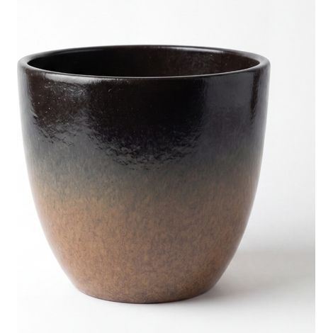 Pot grande taille d'extérieur LANCELOT 57x50cm brume d'hiver, fait main en terre cuite émaillée, résistant au gel. (1/2)
