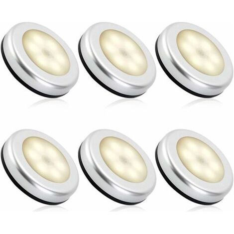 Veilleuse detecteur de mouvement intérieur,lampe led detecteur de mouvement pile pour escaliers, Eclairage LED Placard Armoire Couloir chambre enfant Auto ON / OFF Adhésif (6pcs,blanche chaude)