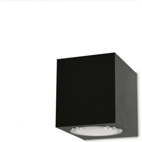 Applique moderno lampadari bartalini ebuk one gu10 led ip54 alluminio vetro monoemissione, finitura metallo antracite