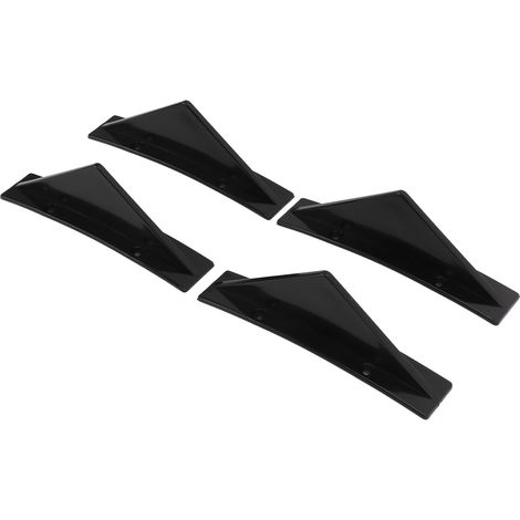 4 diffuseurs de pare-chocs arrière en ABS incurvé noir brillant, aileron de requin universel pour voiture (1/5)