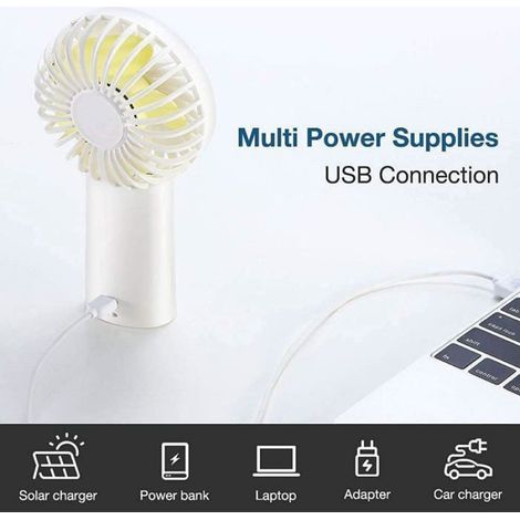 Ventilateur Portable - Batterie 4000 mAh - Rechargeable USB - Autonomie Jusqu'à 20 Heures - Pour Bureau Extérieur et Voyage - 1 Pièce (1/5)