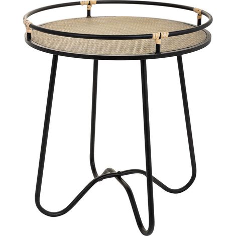 Mesa auxiliar de metal negra 45x45x50