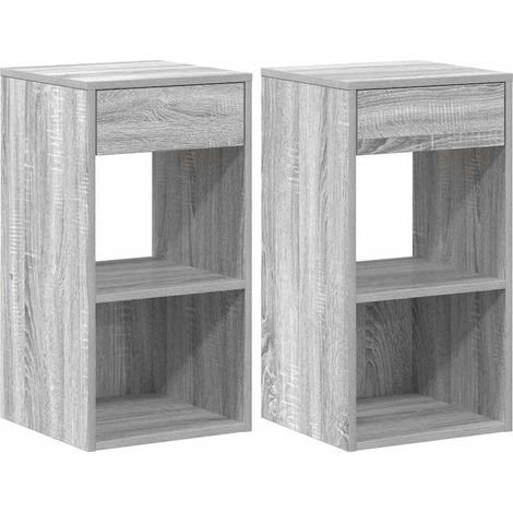 Maison Exclusive - Nachttische mit Schublade 2 Stk. Grau Sonoma 3