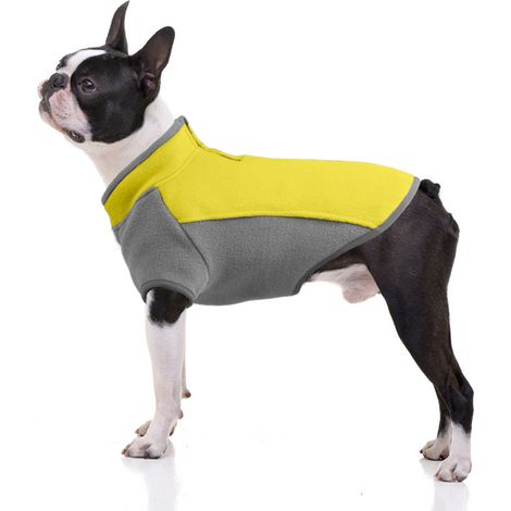 Gilet Polaire Pour Chien - Pull Demi-Fermeture Éclair - Vêtement Chaude Hiver Extérieur Et Intérieur - Taille Unique (1/5)