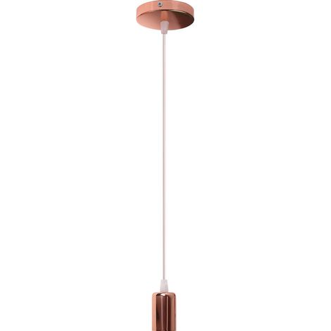 E27 Lámpara de Suspensión Industrial Metal Hierro Lámpara Colgante para Salón Cocina Dormitorio Restauarante, Oro Rosa