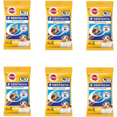 Multipack da 6 confezioni di pedigree dentastix per cani piccoli 7 sticks ciascuna