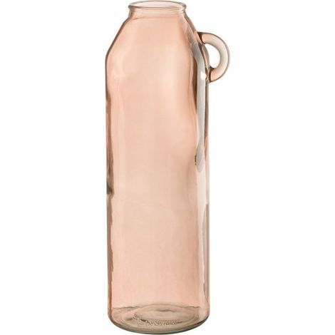 Vase Anse en Verre "Bouteille" 45cm Rose (1/3)