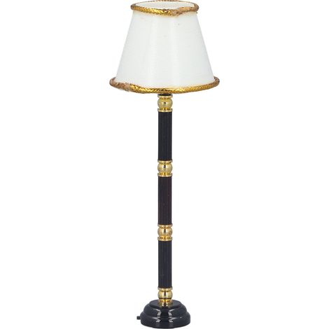 Lampe de sol miniature 1:12 pour maison de poupée, à LED fonctionnant sur piles, modèle détaillé et réaliste en métal, décoration de mobilier pour maison de poupée. (1/5)