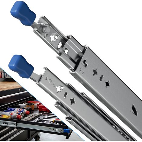 Randaco Schwerlastauszug Schubladenauszug 450 mm, 53 mm breit, Vollauszug, 2er-Set, verriegelbar, 120 kg (1/5)