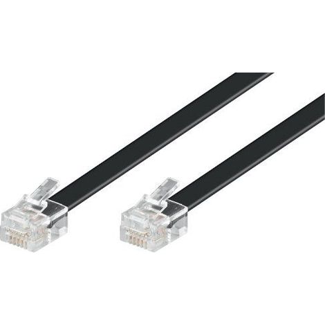 Wentronic Goobay 10m RJ-11/RJ-45 Cable Negro - Adaptador para Cable (RJ-11, RJ-45, Macho/Macho, 10 m, Negro) (1/4)