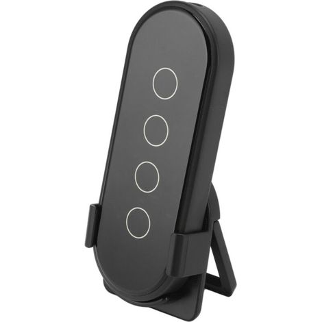 Pour Tuya pour ZigBee Commutateur de maison intelligente sans fil avec télécommande 4 bandes 12 scènes Noir (1/5)