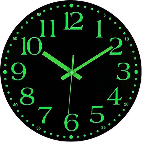 Horloge murale lumineuse, horloge silencieuse à piles de 30 cm sans tic-tac, décoration murale illuminée[NX] (1/5)