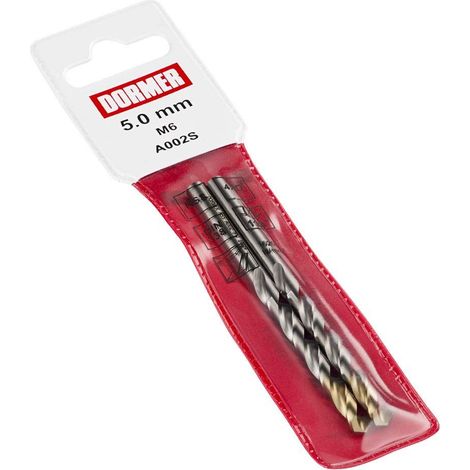 Dormer A002S3.0 A002 HSS-TiN Coated Jobber Drill Bits (2) 3.0mm OL:61mm WL:33mm