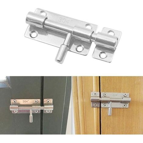 Verrou de boîte générique ou cadenas en acier inoxydable 304 - Cadenas avec loquet, verrou de portail coulissant, verrou de toilettes (1/5)