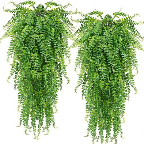 royaluxe - 2pcs Lierre Artificiel Guirlande 90 Plante Artificielle Exterieur Fausse Plante Grimpante Vert Decoration pour Jardin Mur Treillis Clôture Suspension