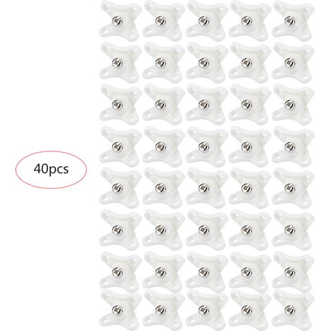 40 équerres d'angle pour étagères, fixations d'angle (blanches) (1/4)