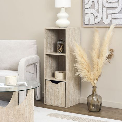 Etagere - Home Deco Factory - Pietra - Modulable - 3 Cases - Blanc Et Beige