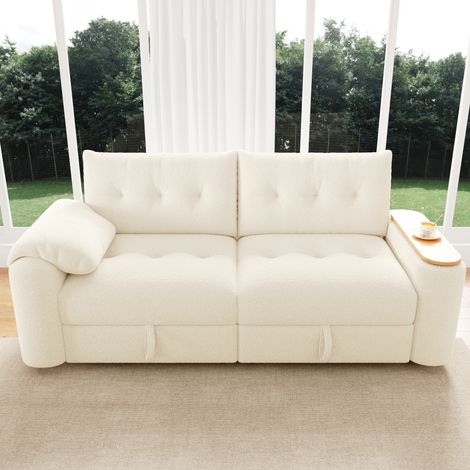 Canapé modulaire Lammfell-Optik beige 207 (1/5)