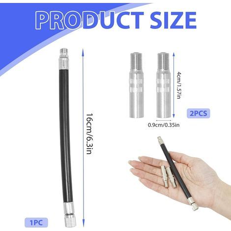 Prolunga per valvola, tubo di gonfiaggio in gomma con 2 adattatori per valvola pneumatico da 39 mm, prolunga per valvola pneumatico per monopattino Xiaomi M365, monopattino, bicicletta, auto, moto (1/5)