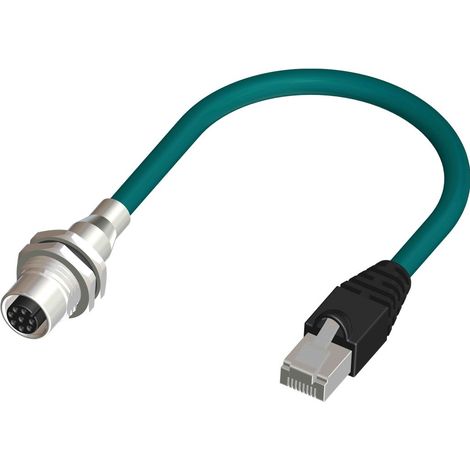 Câble d'actionneur RS PRO 8 conducteurs , M12 Femelle vers RJ45 Mâle, 500mm ( Prix pour 1 )