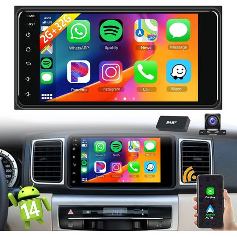 Autoradio 7" pour Toyota Camry 2002-2006, CarPlay, 32/64 Go, Android 14, GPS, EQ, USB, navigation GPS, WIFI, écran tactile - 2+32G DAB+ CAM (1/5)