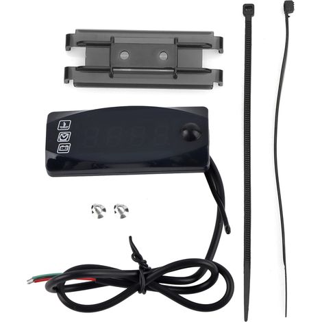 Compteur numérique LED 12V pour moto : horloge électronique, thermomètre, voltmètre IP67 étanche (1/5)